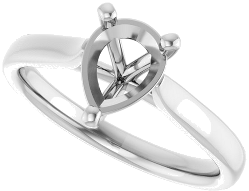 14K White 8x6 mm Pear Engagement Ring Mounting (5)
