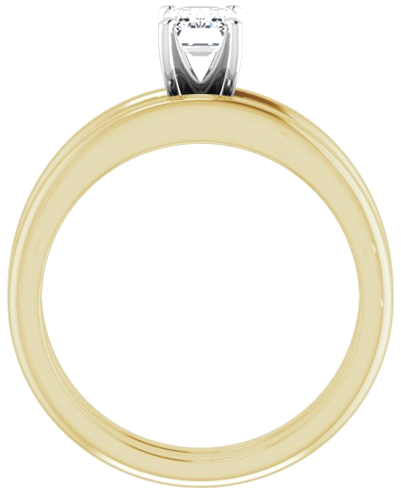 14K Yellow   White  6x4 mm Emerald Solitaire Engagement Ring Mounting (7)