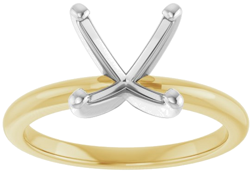 14K Yellow   White  7x7 mm Square Solitaire Engagement Ring Mounting (3)