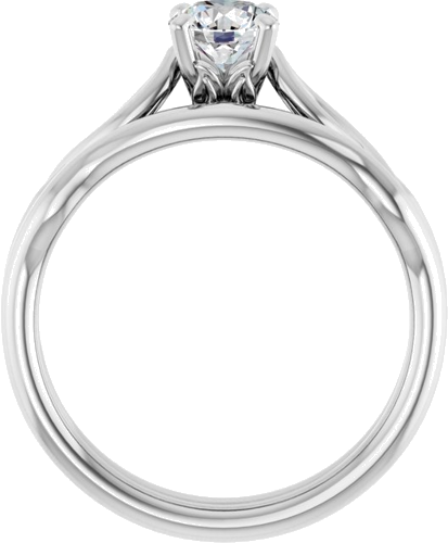 14K White  5.2 mm Round Solitaire Engagement Ring Mounting (7)