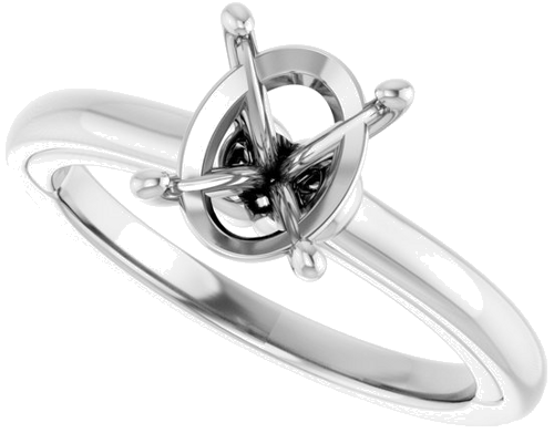 Sužadėtuvių Žiedas „Solitaire“ 14k white gold Oval 9mm x 7mm (5)