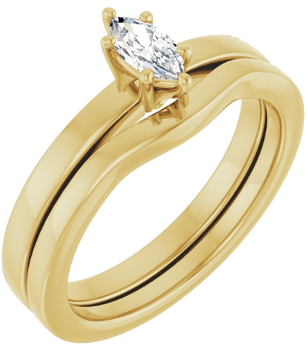 14K Yellow 6x3 mm Marquise Solitaire Engagement Ring Mounting (6)
