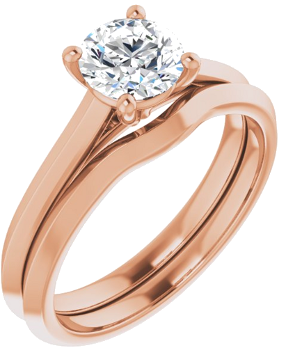 Sužadėtuvių Žiedas „Claw-Prong“ 14k rose gold Round 6mm (6)