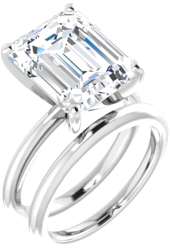 Sužadėtuvių Žiedas „Solitaire“ 585 Baltojo Aukso Emerald 12mm x 10mm (6)