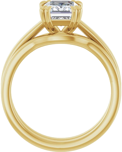 Sužadėtuvių Žiedas „Solitaire“ 585 Geltonojo Aukso Emerald 8mm x 6mm (7)