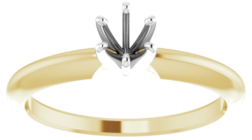 Sužadėtuvių Žiedas „Solitaire“ 14k yellow/white gold Round 4mm x 4.1mm (3)