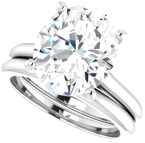 14K White 12x10 mm Oval Solitaire Engagement Ring Mounting (10)