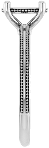 Sužadėtuvių Žiedas „Solitaire Milgrain“ 14k white gold Oval 8mm x 6mm (4)