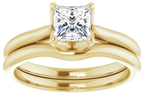 14K Yellow  5 mm Square Solitaire Engagement Ring Mounting (8)