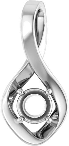 14K White 5.2 mm Round Pendant Mounting (1)