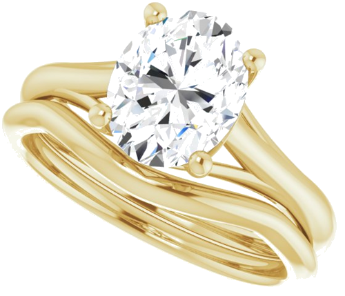 Sužadėtuvių Žiedas „Solitaire“ 585 Geltonojo Aukso Oval 9mm x 7mm (10)