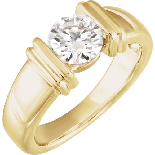 14K Yellow 4.1 mm  Round Solitaire Engagement Ring Mounting (3)