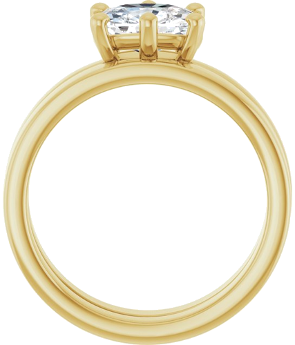 Sužadėtuvių Žiedas „Solitaire“ 14k yellow gold Elongated Cushion 8mm x 6mm (7)