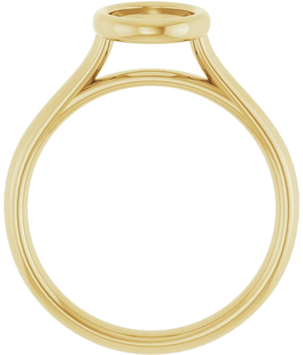 Sužadėtuvių Žiedas „Bezel-Set Solitaire“ 585 Geltonojo Aukso Oval 8mm x 6mm (2)