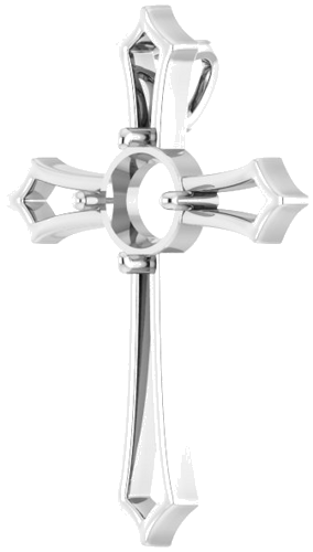 Pakabukas „Accented Cross“ 14k white gold Round 7mm (2)