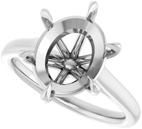Sužadėtuvių Žiedas „Claw-Pong“ 14k white gold Oval 12mm x 10mm (5)