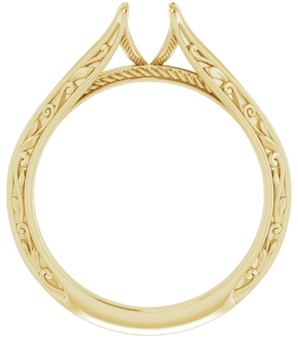 14K Yellow 5.2 mm Round Engagement Ring Mounting (2)