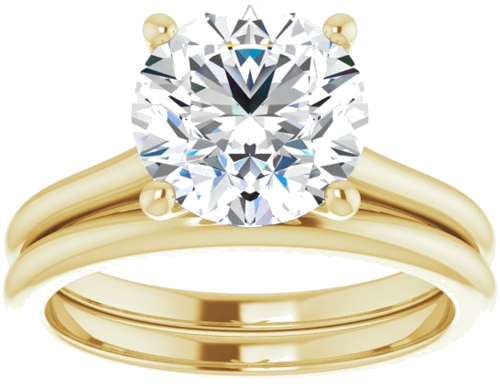 Sužadėtuvių Žiedas „Accented“ 18k yellow gold Round 8.8mm (8)