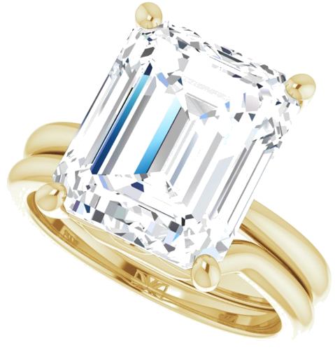 Sužadėtuvių Žiedas „Solitaire“ 417 Geltonojo Aukso Emerald 12mm x 10mm (10)