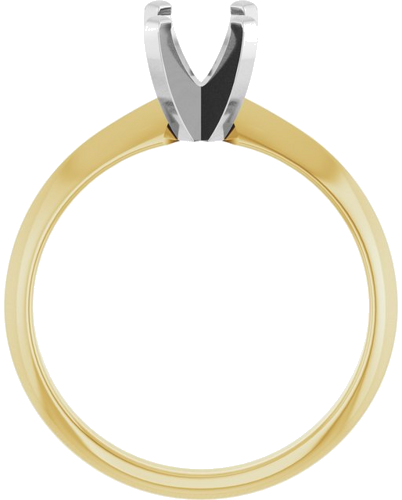 Sužadėtuvių Žiedas „Lightweight Solitaire“ 14k yellow/white gold Elongated Cushion 7mm x 5mm (2)