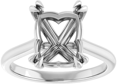 Sužadėtuvių Žiedas „Double Claw-Prong“ 10k white gold Emerald 10mm x 8mm (3)