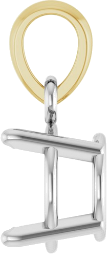 Pakabukas „Accented“ 14k white/yellow gold Round 6.5mm (3)