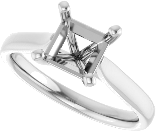 Sužadėtuvių Žiedas „Solitaire“ 585 Baltojo Aukso Square 6mm (5)