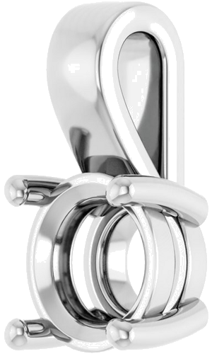 Pakabukas „Solitaire“ 585 Baltojo Aukso Round 7mm (2)