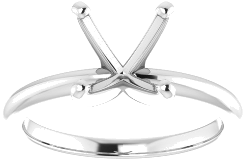 14K White  6.5 mm Square Solitaire Engagement Ring Mounting (3)