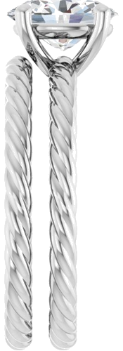 14K White 8x6 mm Oval Solitaire Engagement Ring Mounting (9)