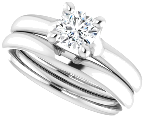 Sužadėtuvių Žiedas „Solitaire“ 14k white gold Round 5.2mm (10)