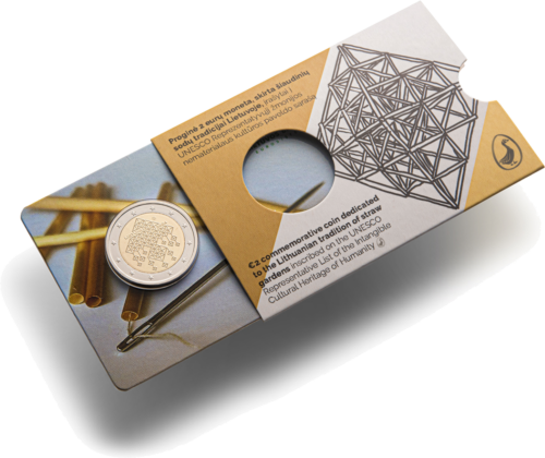 2024 Lietuva 2 eiro BU monēta ar salmu dārzu tradīciju (3)