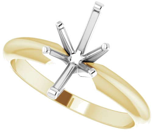 14K Yellow   White 10.5x5.5 mm Marquise Six-Prong Solitaire Engagement Ring Mounting (5)