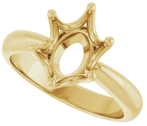 Sužadėtuvių Žiedas „Solitaire Crown-Inspired“ 14k yellow gold Oval 10mm x 8mm (5)