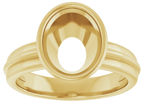 14K Yellow 10x8 mm Oval Engagement Ring Mounting (3)