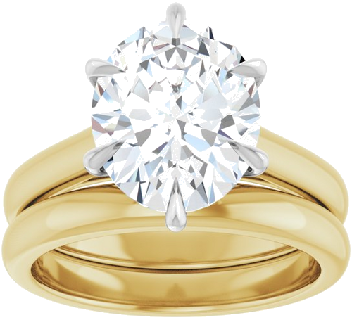 Sužadėtuvių Žiedas „Claw-Prong“ 14k yellow/white gold Oval 11mm x 9mm (8)