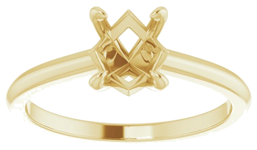 14K Yellow 8x6 mm Oval Solitaire Engagement Ring Mounting (3)