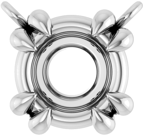 14K White 6 mm Round 4-Prong Double-Claw Necklace Center (1)