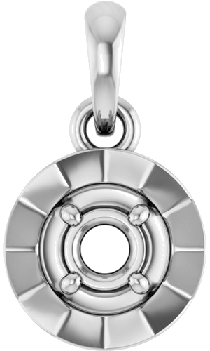 Pakabukas „Solitaire Bezel-Style Charm“ 10k white gold Round 3mm (1)