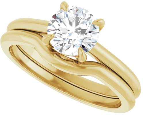 14K Yellow 6.5 mm Round Solitaire Engagement Ring Mounting (10)