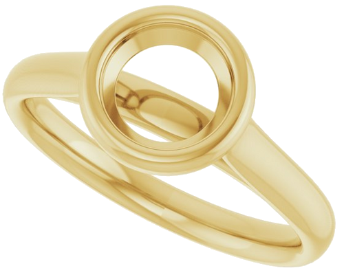 14K Yellow  6.5 mm Round Solitaire Engagement Ring Mounting (5)