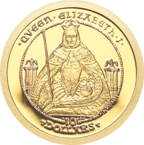 1/25 oz Karalienė Elžbieta I 2009 Mergelių Salos 10 dolerių auksinė moneta (1)