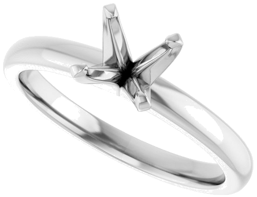 14K White 6.5 mm Round Solitaire Engagement Ring Mounting (5)