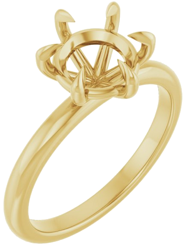 Sužadėtuvių Žiedas „Solitaire“ 585 Geltonojo Aukso Round 8mm (1)