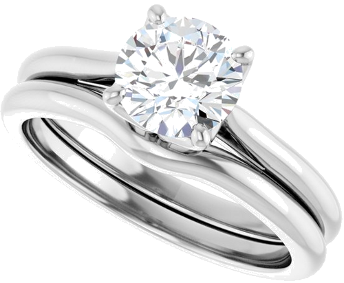 14K White  6.5 mm Round Solitaire Engagement Ring Mounting (10)
