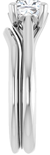 14K White 6 mm Cushion Solitaire Engagement Ring Mounting (9)