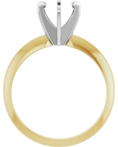 14K Yellow White 6.4 mm Round Engagement Ring Mounting (2)