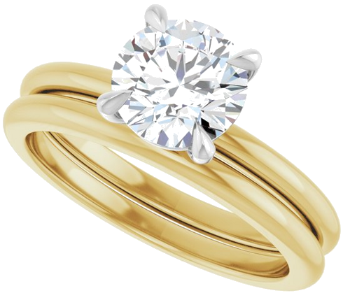 Sužadėtuvių Žiedas „Claw-Prong“ 14k yellow/white gold Round 7mm (10)