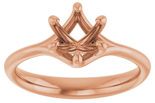14K Rose 6.5 mm Round Engagement Ring Mounting (3)