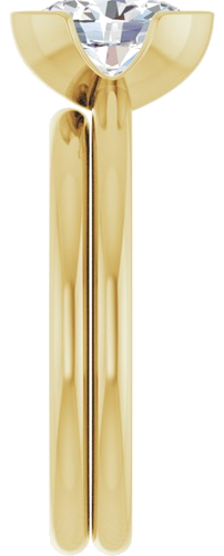Sužadėtuvių Žiedas „Half-Bezel“ 14k yellow gold Oval 8mm x 6mm (9)